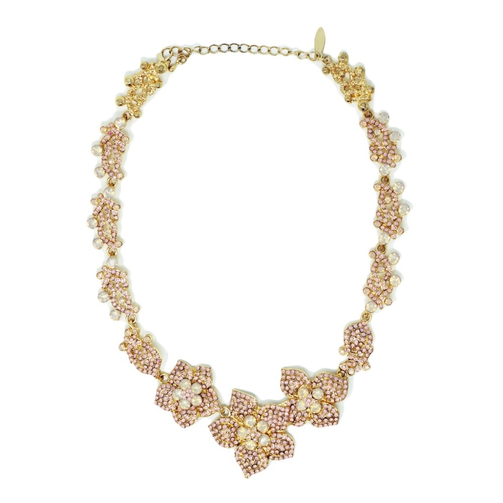 Pink Floral Bib necklace